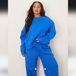 ASOS DESIGN Curve Oversized Brushback Sweatshirt w/ Raglan Detail- 2XL